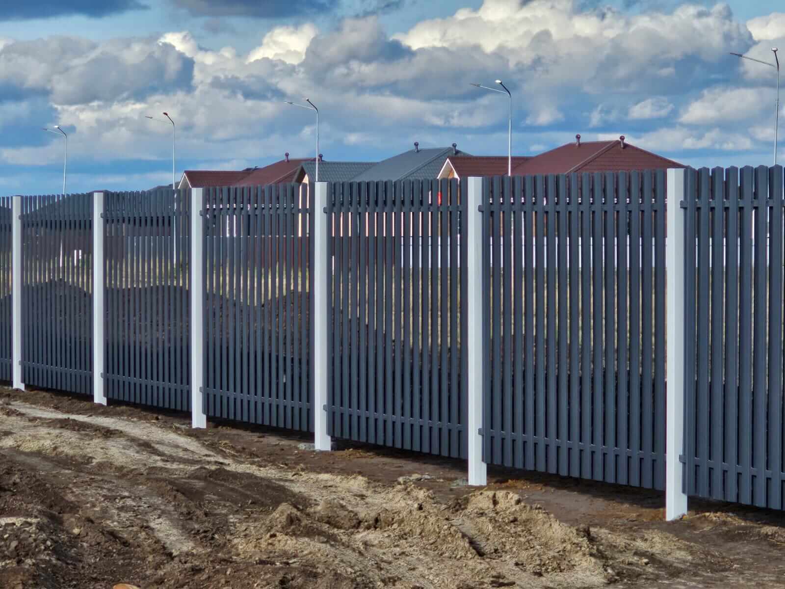 Забор из евроштакетника 234м RAL7024/7024 Серый Графит двусторонний в Изобильном